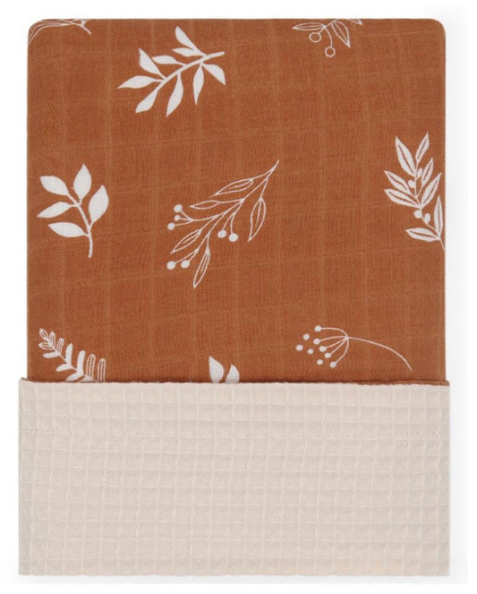 Double Sided Waffle & Muslin Blanket - Vines